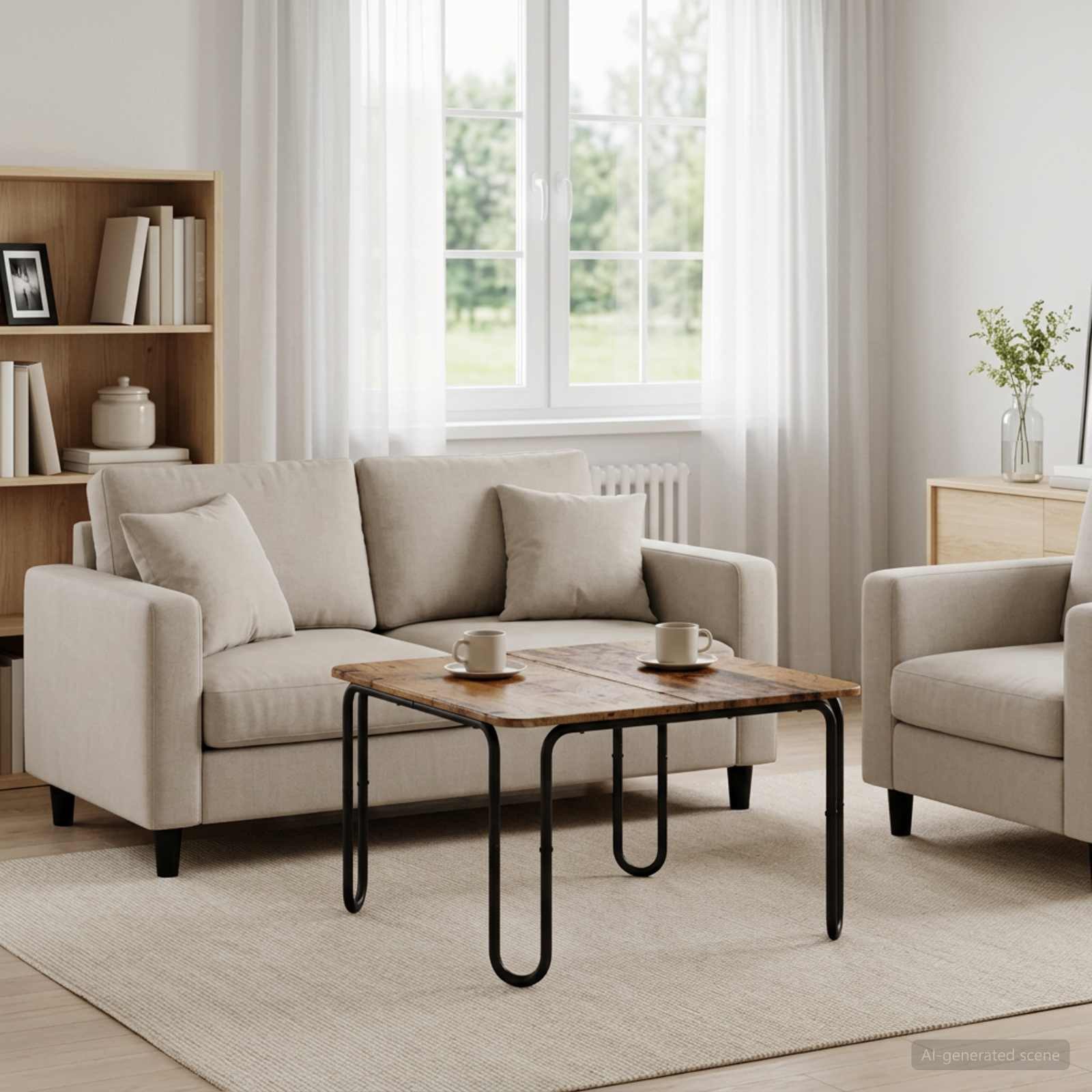 vidaXL Couchtisch Couchtisch Altholz 100 x 100 x 45 cm Holzwerkstoff (1-St)