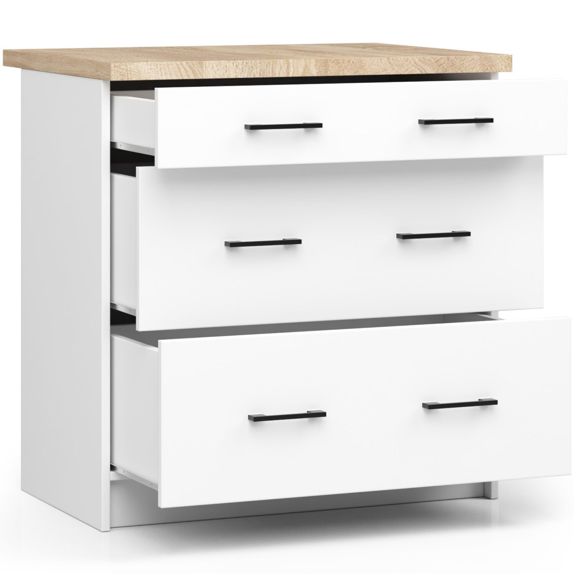 Raumhirsch Furniture Unterschrank Moderner Küchenunterschrank - 3 Schubladen - Küchenmodul (viele Farbvarianten, Maße 60 x 80 x 46 cm) - Hochwertig & stabil