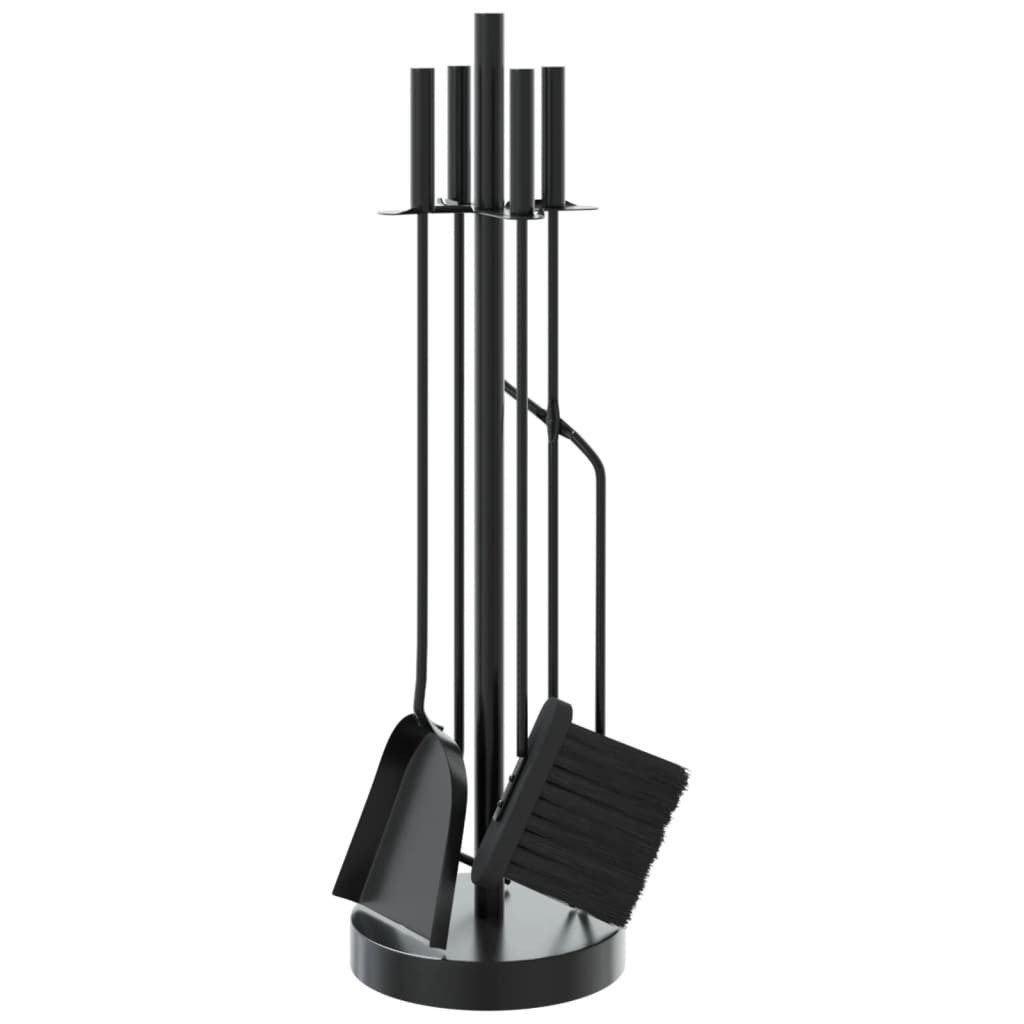 vidaXL Reinigungselement 5-teiliges Kaminbesteck-Set 18 x 66 cm Stahl