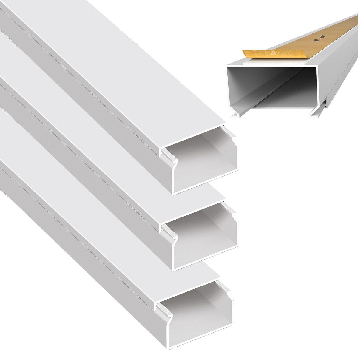ARLI Kabelkanal Schraubbar mit Bodenlochung (4m Set, 4-St), PVC, schwer entflammbar, IP-Bewertung: IP40