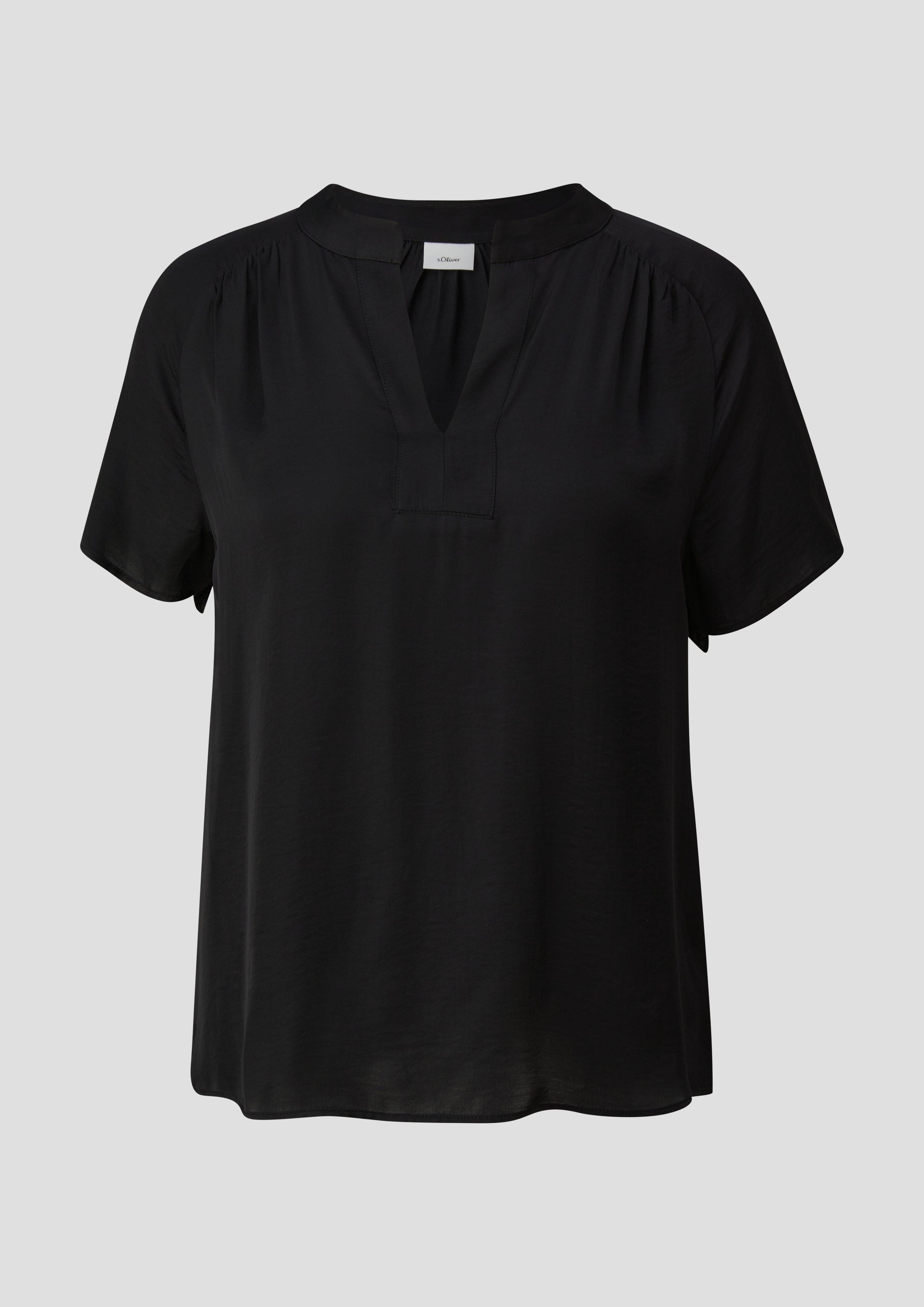 s.Oliver BLACK LABEL Kurzarmbluse Viskose-Bluse mit günstig online kaufen