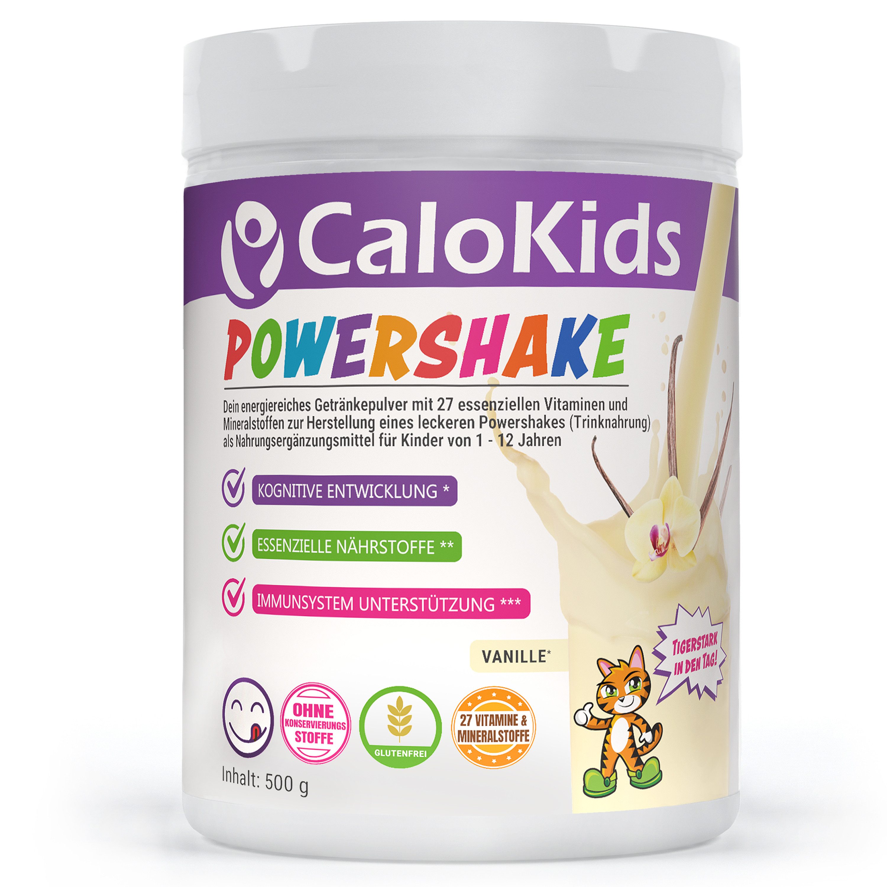 Trinknahrung für Kinder, Vitamin Powershake mit 27 Vitaminen 500g Pulver
