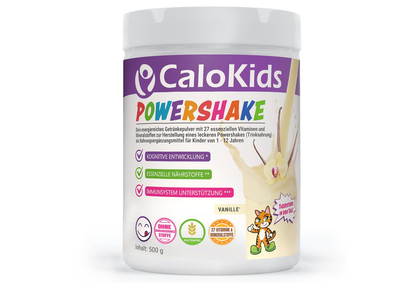 CaloVital Trinknahrung für Kinder, Vitamin Powershake mit 27 Vitaminen 500g Pulver