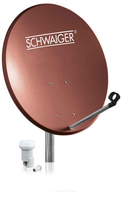 Schwaiger SPI5502SET1 SAT-Antenne (55 cm, Stahl, Single LNB, ziegelrot)