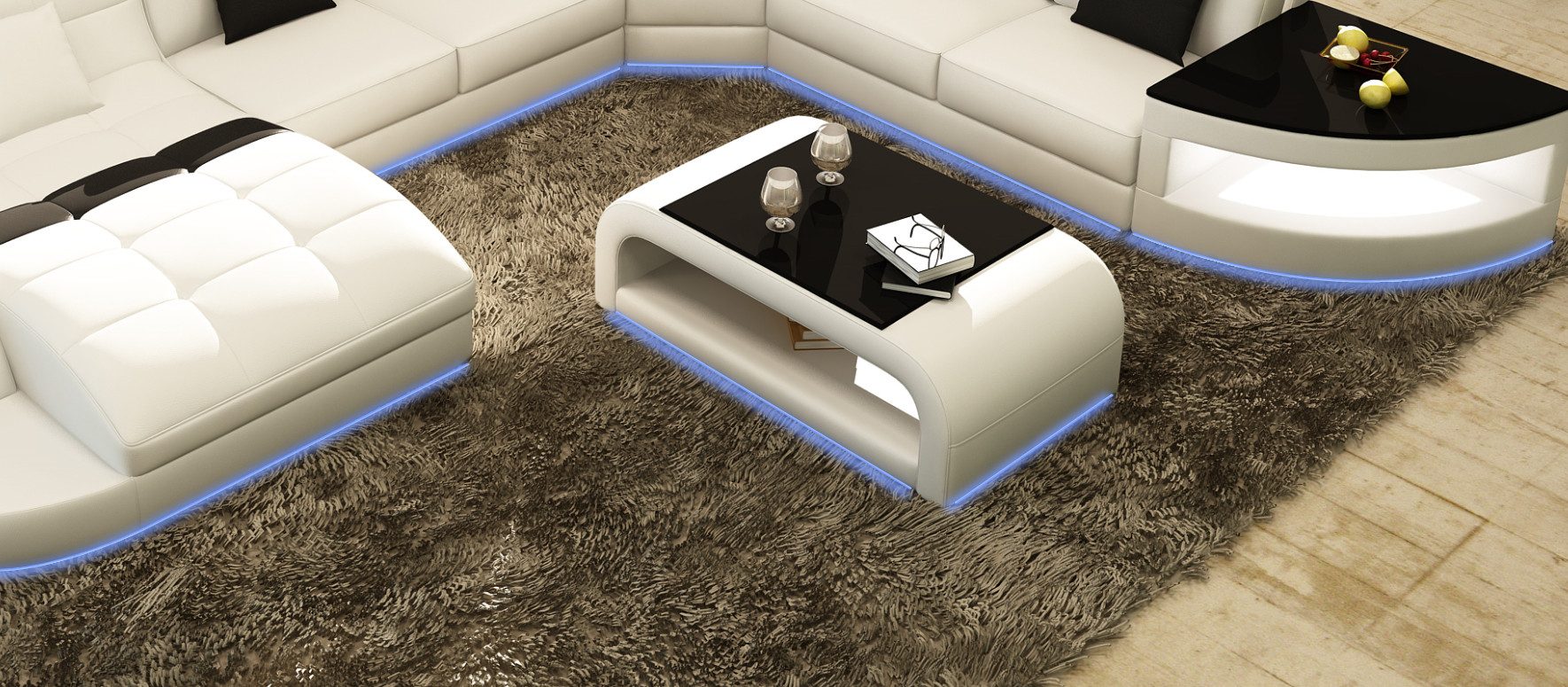 JVmoebel Couchtisch Eleganter Glastisch für das Wohnzimmer - Beistelltisch Design Möbel, Made in Europa