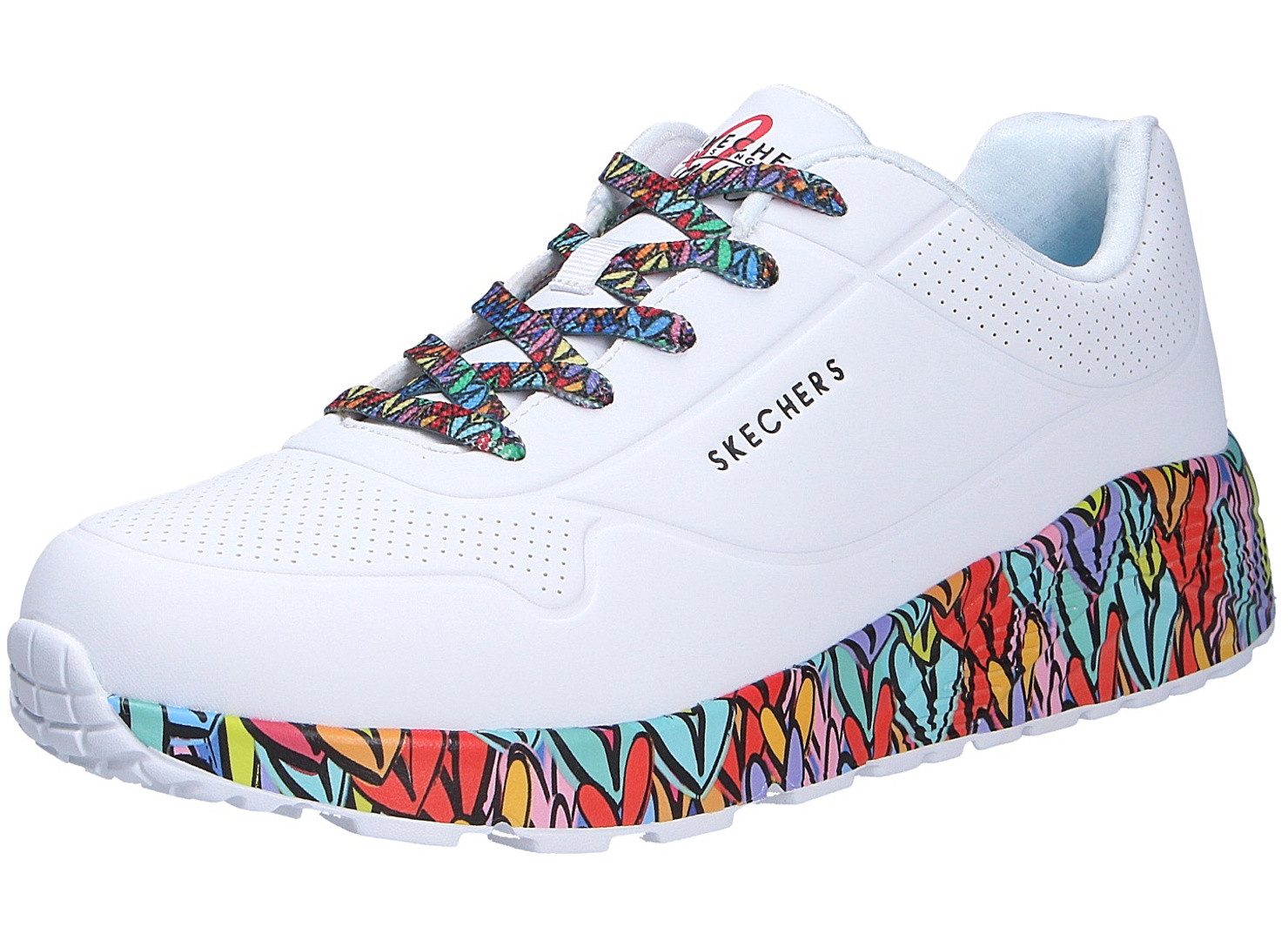 Skechers Mädchen Halbschuh UNO weiß Größe Schnürschuh