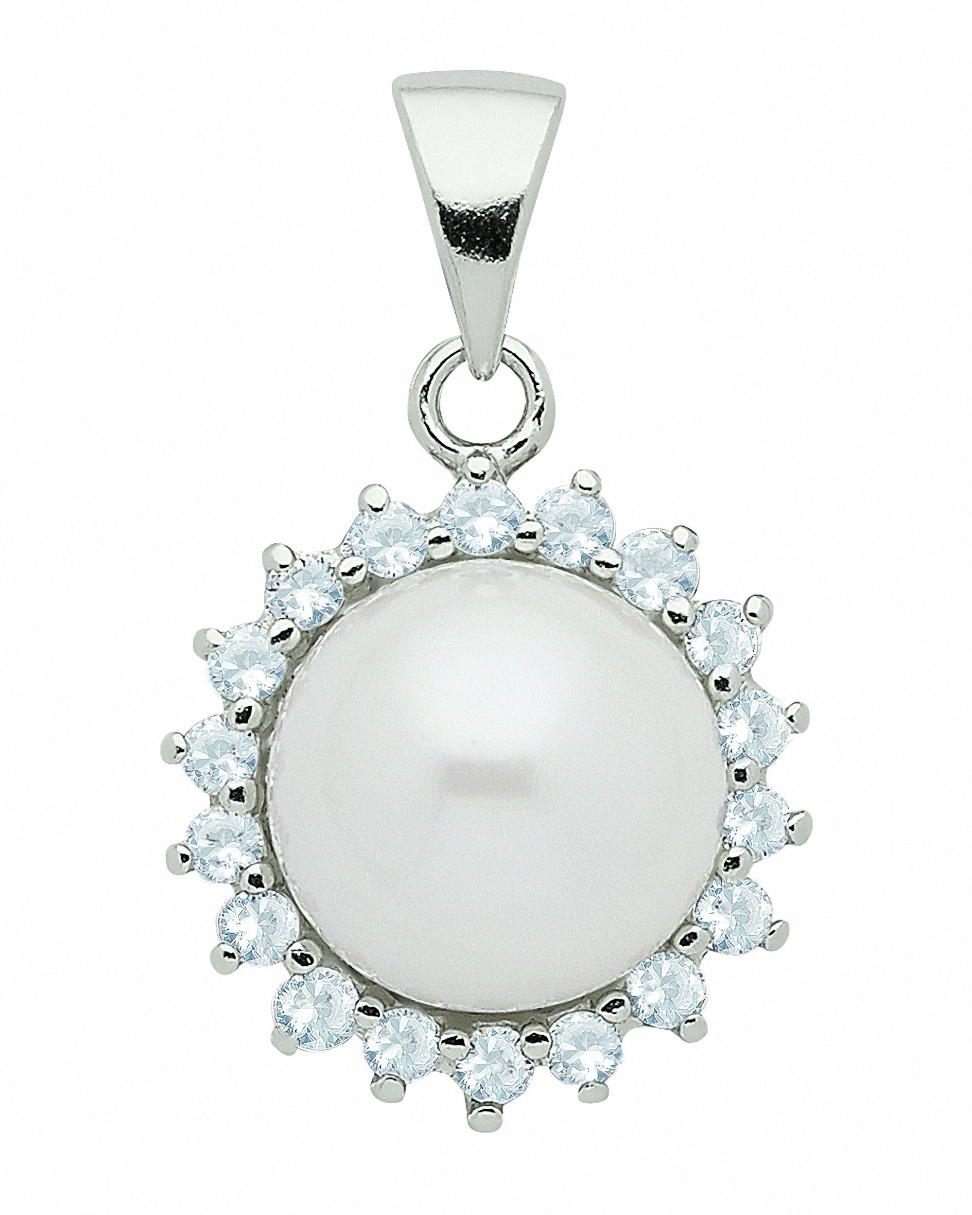 Adelia´s Kettenanhänger 925 Silber Anhänger mit Zirkonia, mit Zirkonia  Silberschmuck für Damen, Mit Liebe gefertigt aus: 925 Sterling Silber  rhodiniert