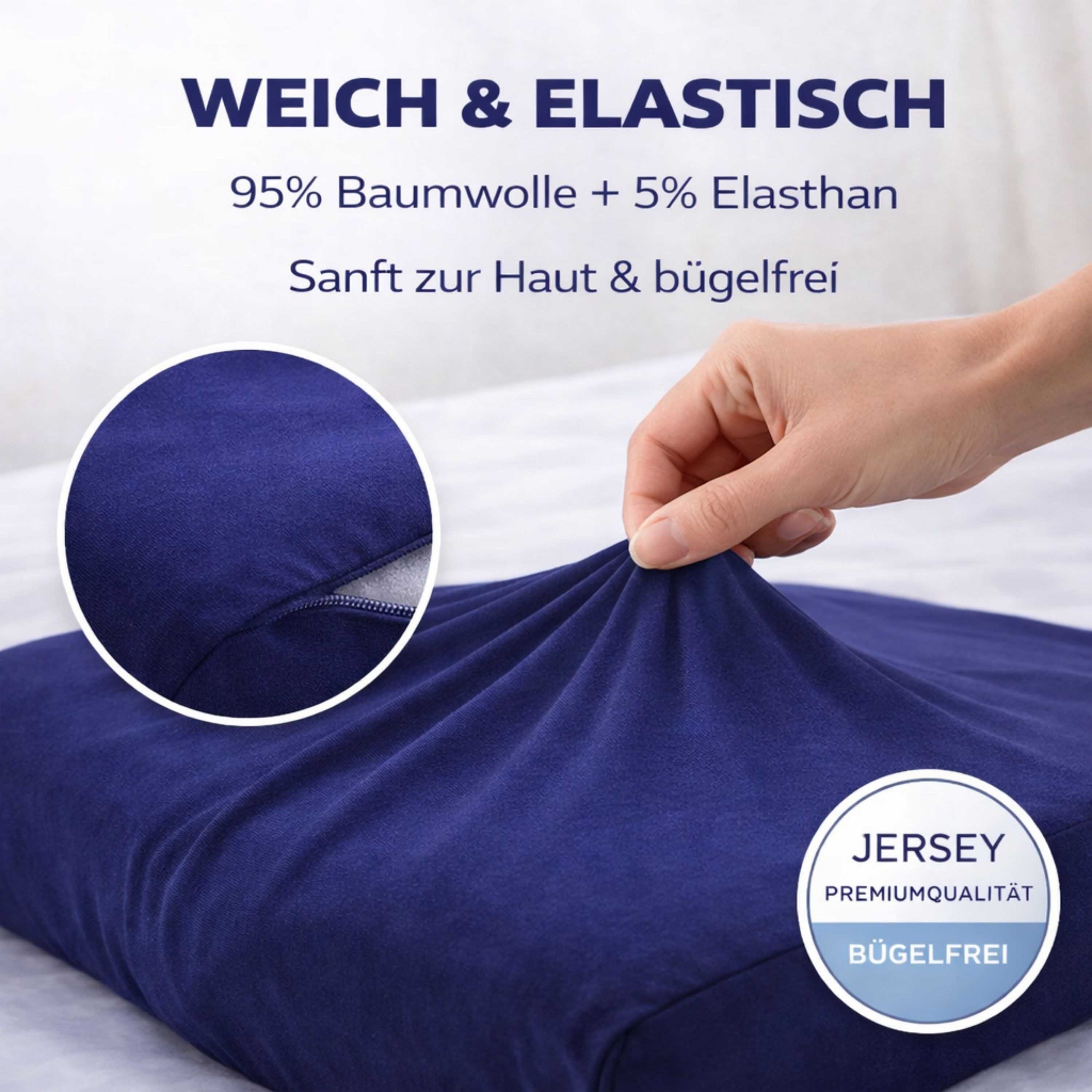 SEI Design Kissenbezug Bezug Spannbezug für Gesundheitskissen – 40x60 cm – Stretch, (1 Stück), bügelfrei