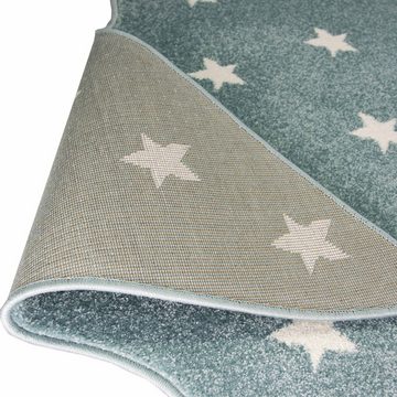 Teppich Kinder Spielteppich Stern in Türkis mit Sternenmuster, Teppich-Traum, sternenförmig, Höhe: 13 mm