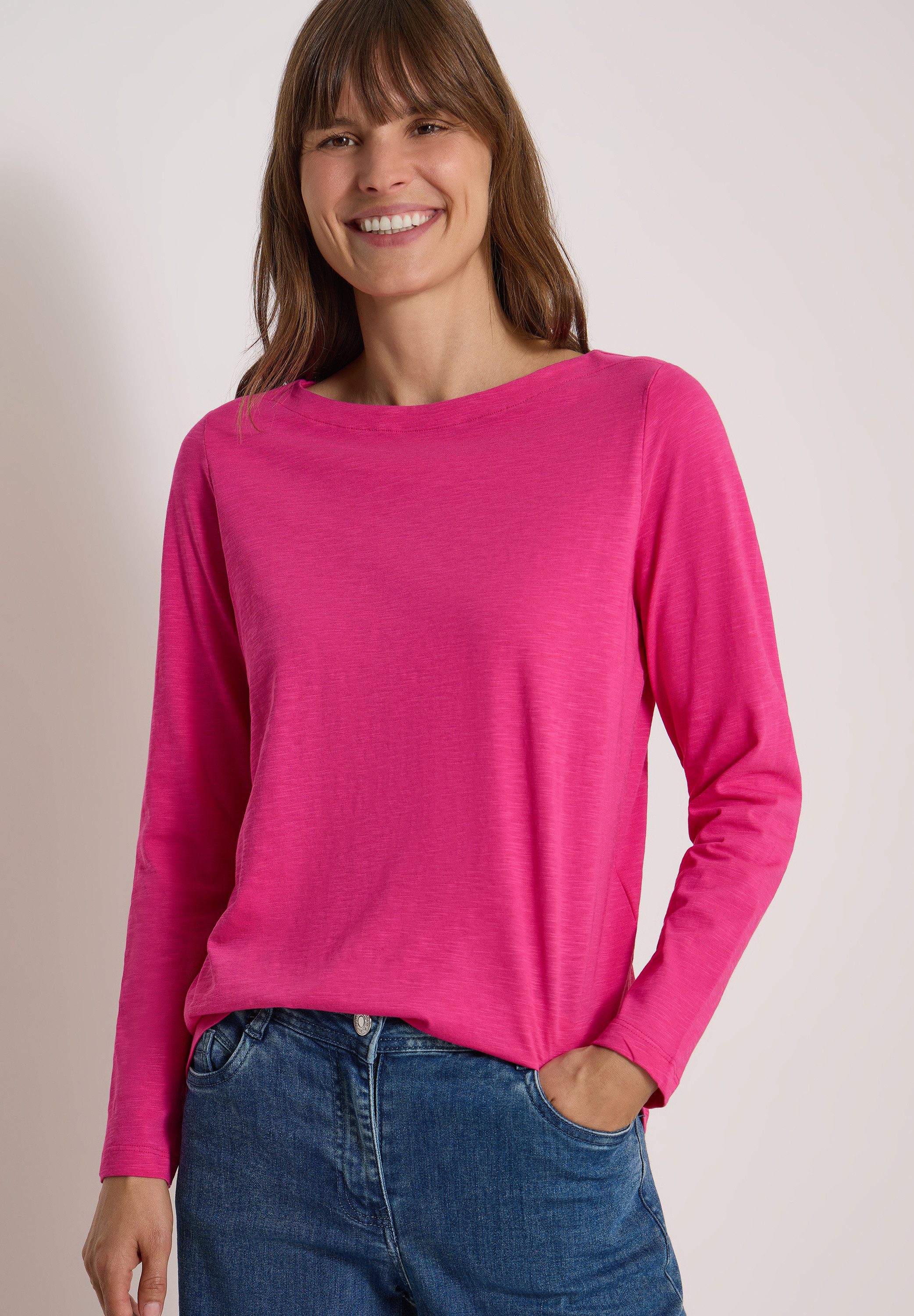 CECIL Langarmshirt mit U-Boot-Ausschnitt