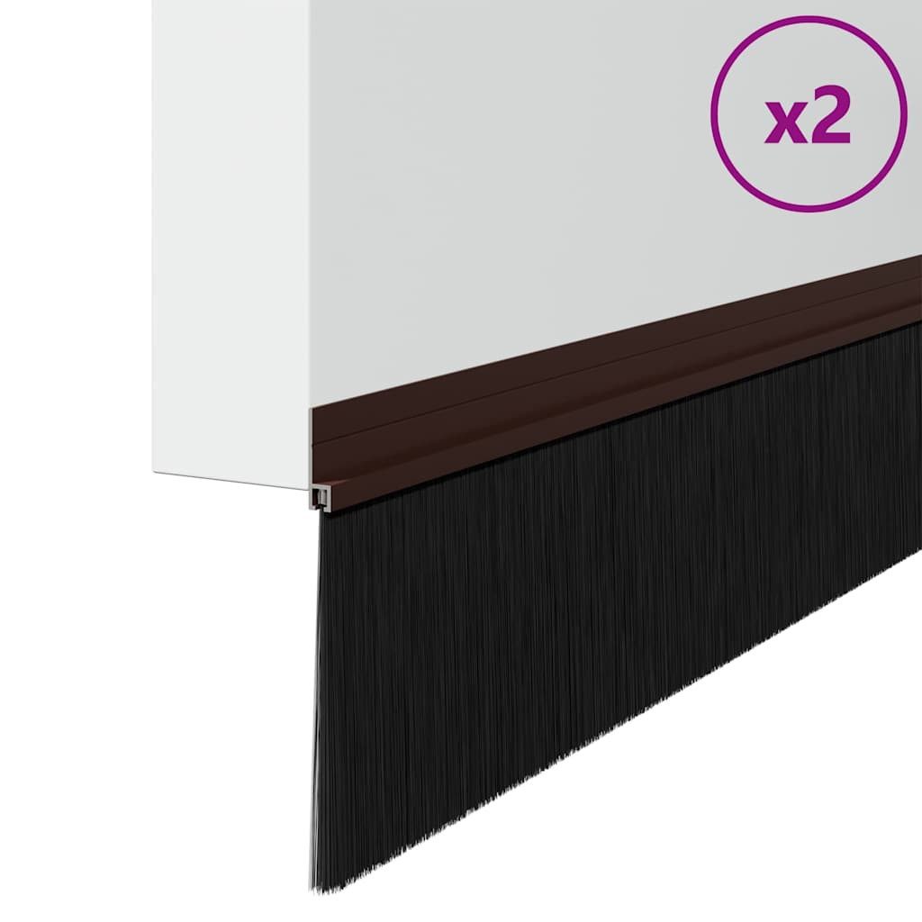 vidaXL Drückergarnitur Selbstklebende Türbürstendichtungen 2 pcs Braun 100 cm, 2-tlg.