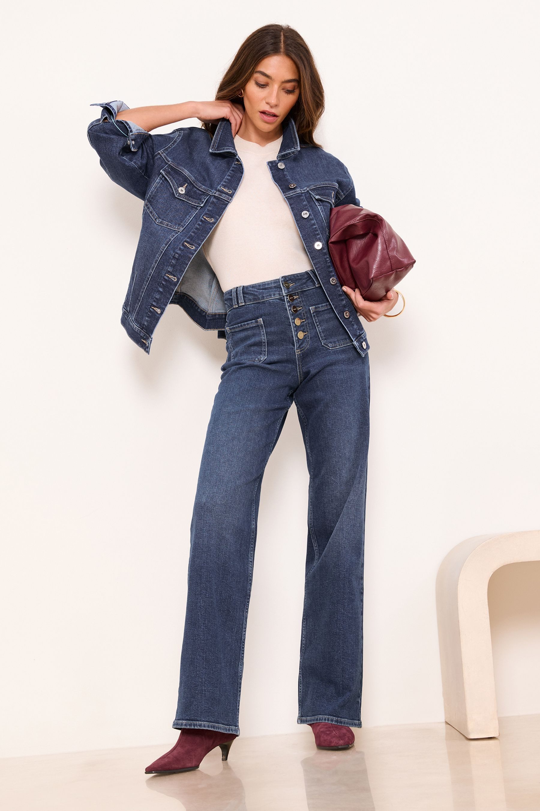 LIPSY Taillenjeans Lipsy Jeans mit aufgesetzter Tasche, Regular (1-tlg)