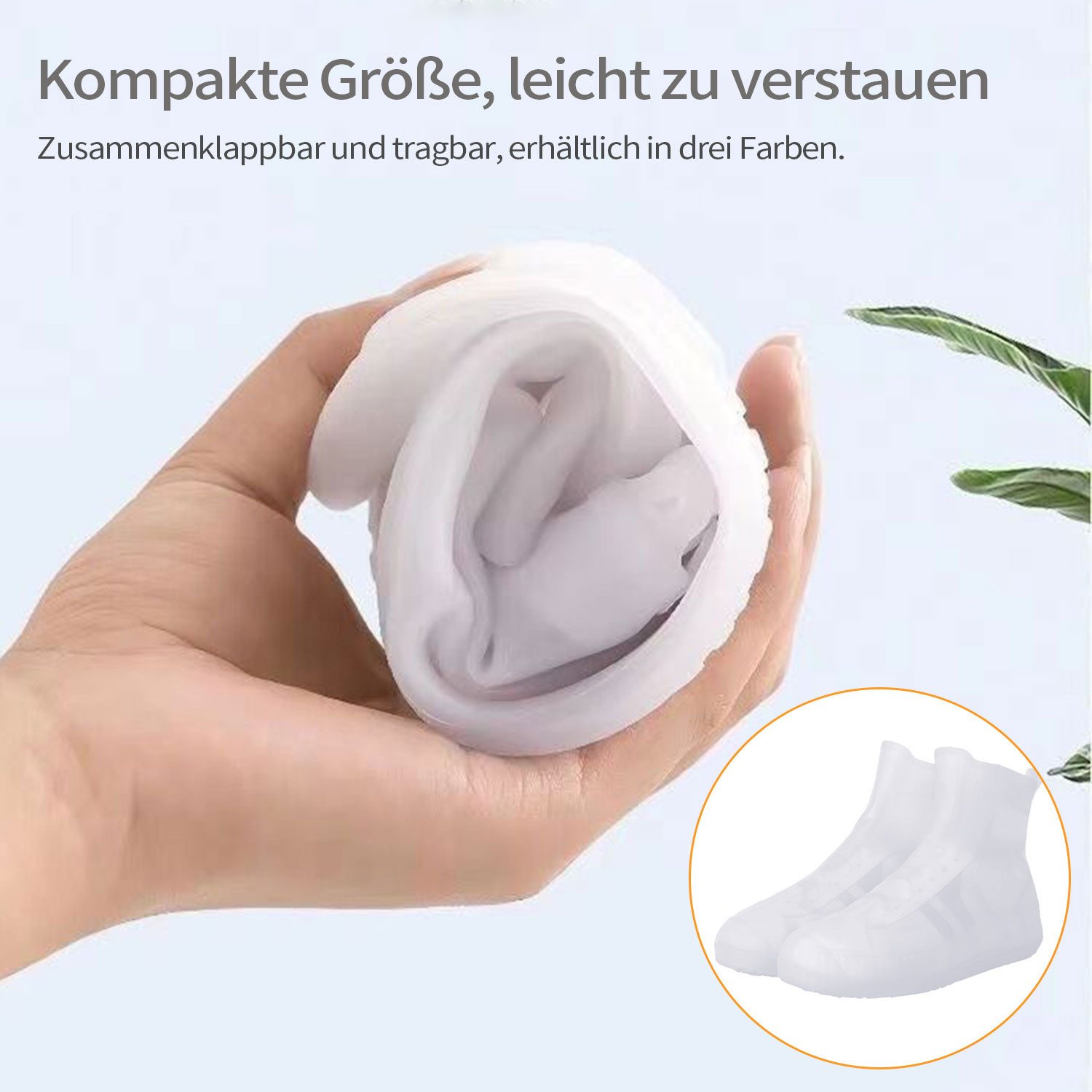 Refttenw Schuhüberzieher Faltbarer wasserdichter Schuhüberzug, Reiseschuhüberzug, rutschfest