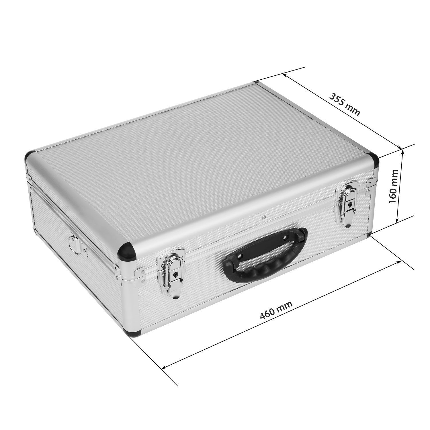 anndora Werkzeugkoffer Aluminiumrahmen Werkzeugkasten (silber), variable Fächerunterteilung - herausnehmbare Kleinteilablage