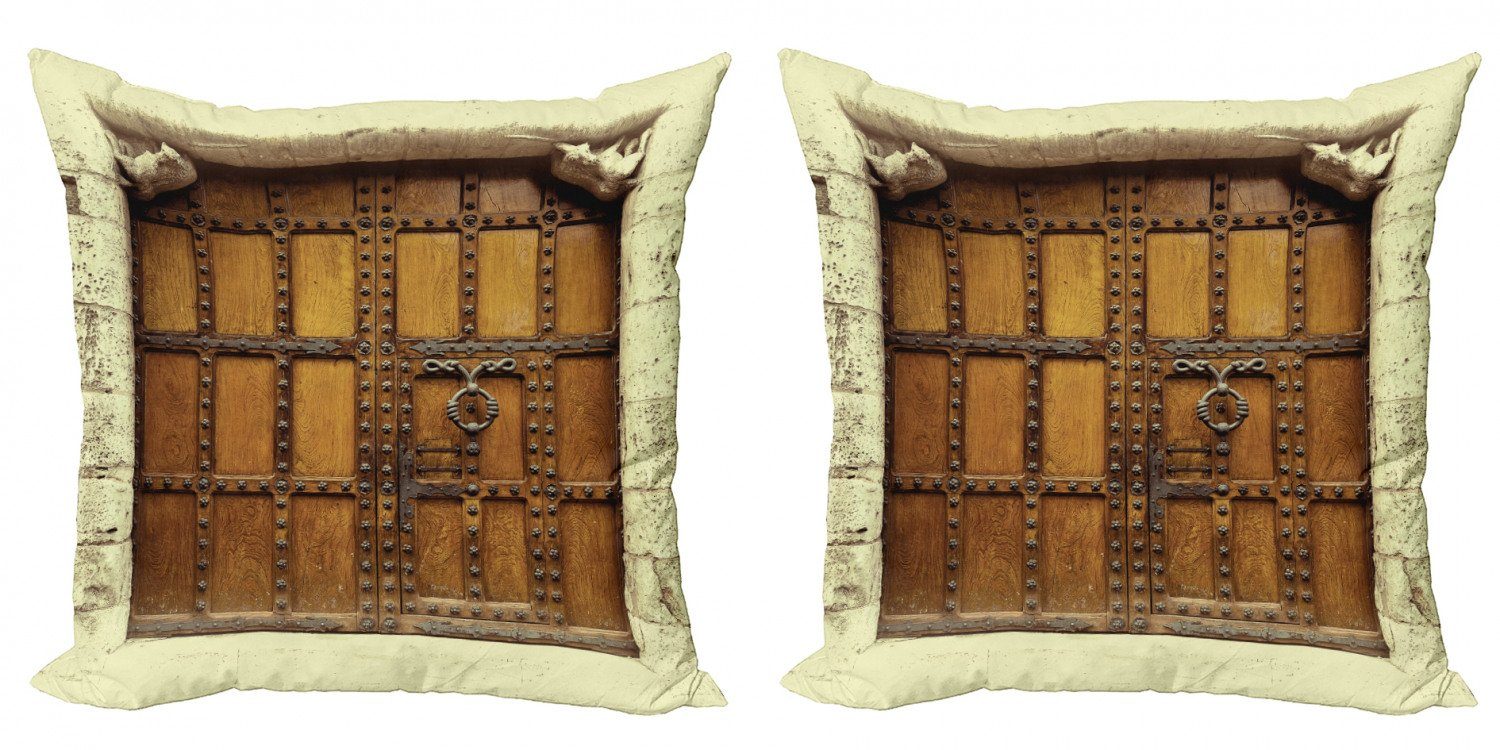 Kissenbezüge Modern Accent Doppelseitiger Digitaldruck, Abakuhaus (2 Stück), Retro Rustikaler Stil Tür-Entwurf