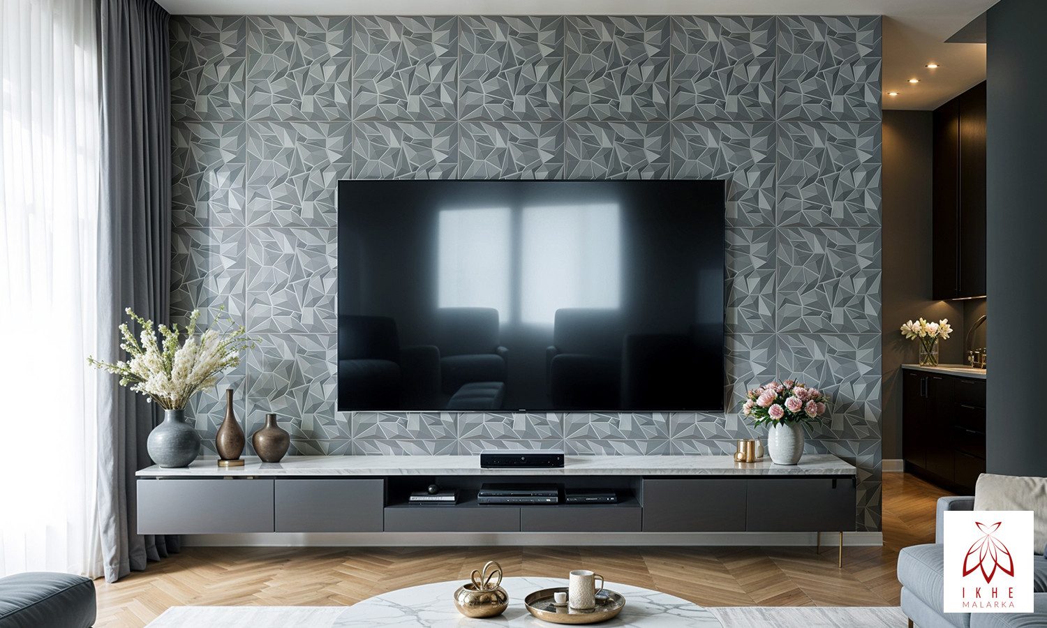 IKHEMalarka 3D Wandpaneel 3D Paneele PVC Kunststoffpaneele, BxL: 50,00x50,00 cm, 0,25 qm, (1 Stück, 3D Wandpaneele Deckenpaneele) hochwertige & harte PVC 3D Platten Wand & Decke