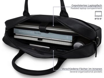 PURE Leather Studio Aktentasche Laptoptasche NAOS Cognac, Echtleder Businesstasche bis 15,6 Zoll Umhängetasche Herren