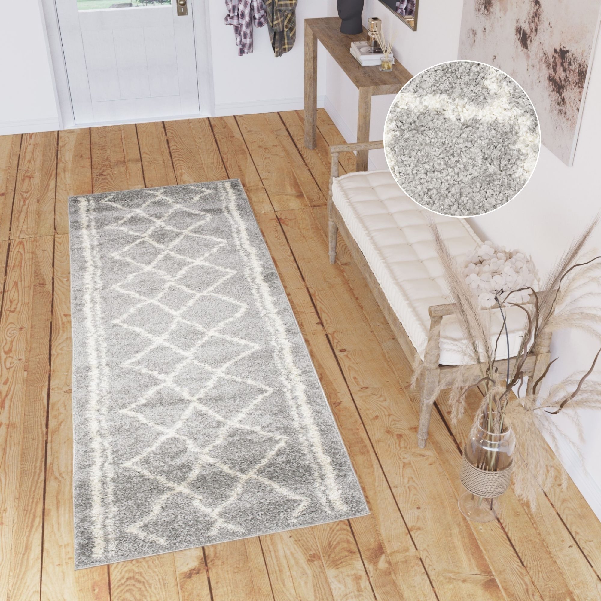 Tapiso Hochflor-Läufer DELHI, rechteckig, Höhe: 30 günstig online kaufen