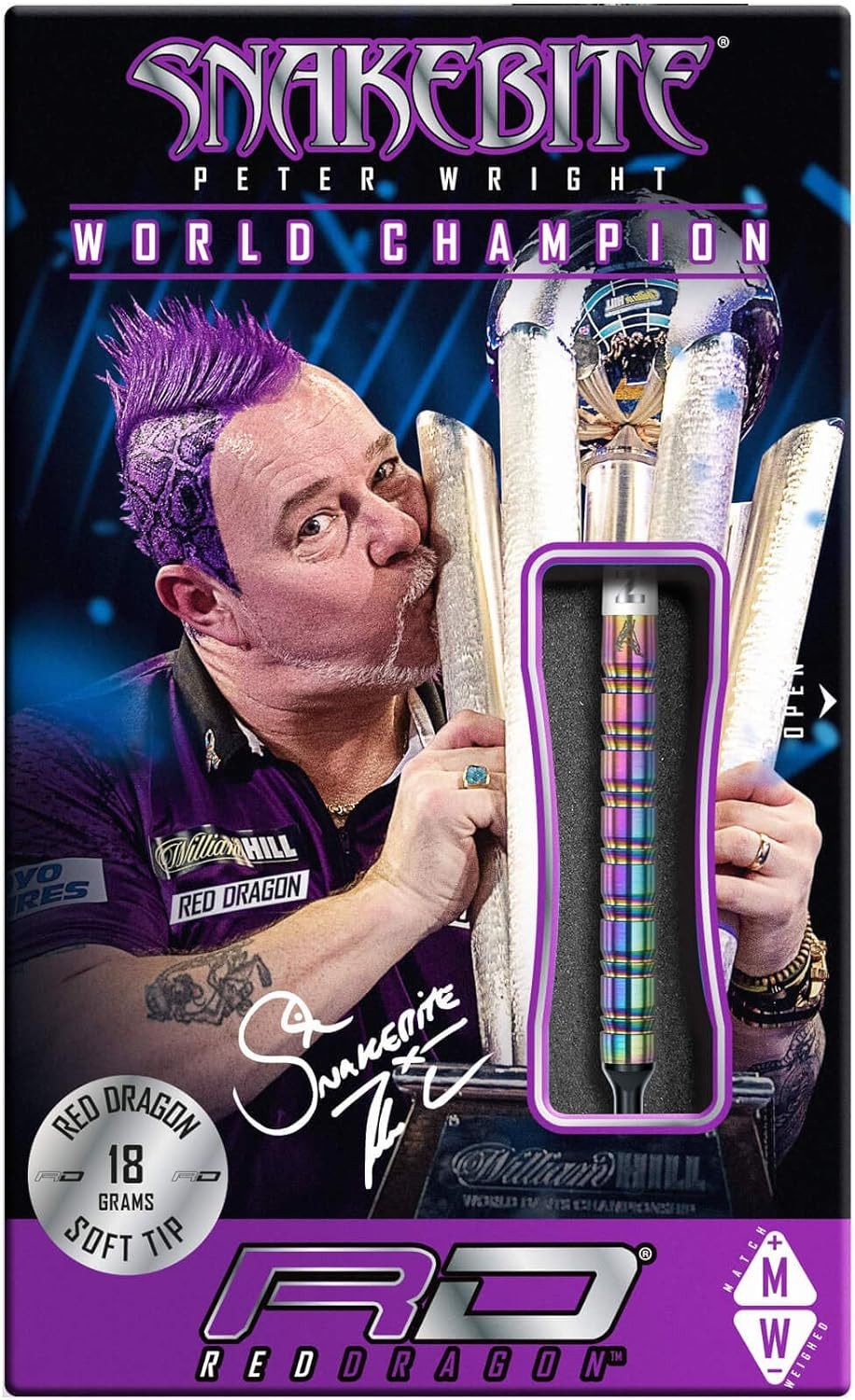 Dartpfeil RED DRAGON Peter Wright Snakebite 1 18 gr Softip Darts Set