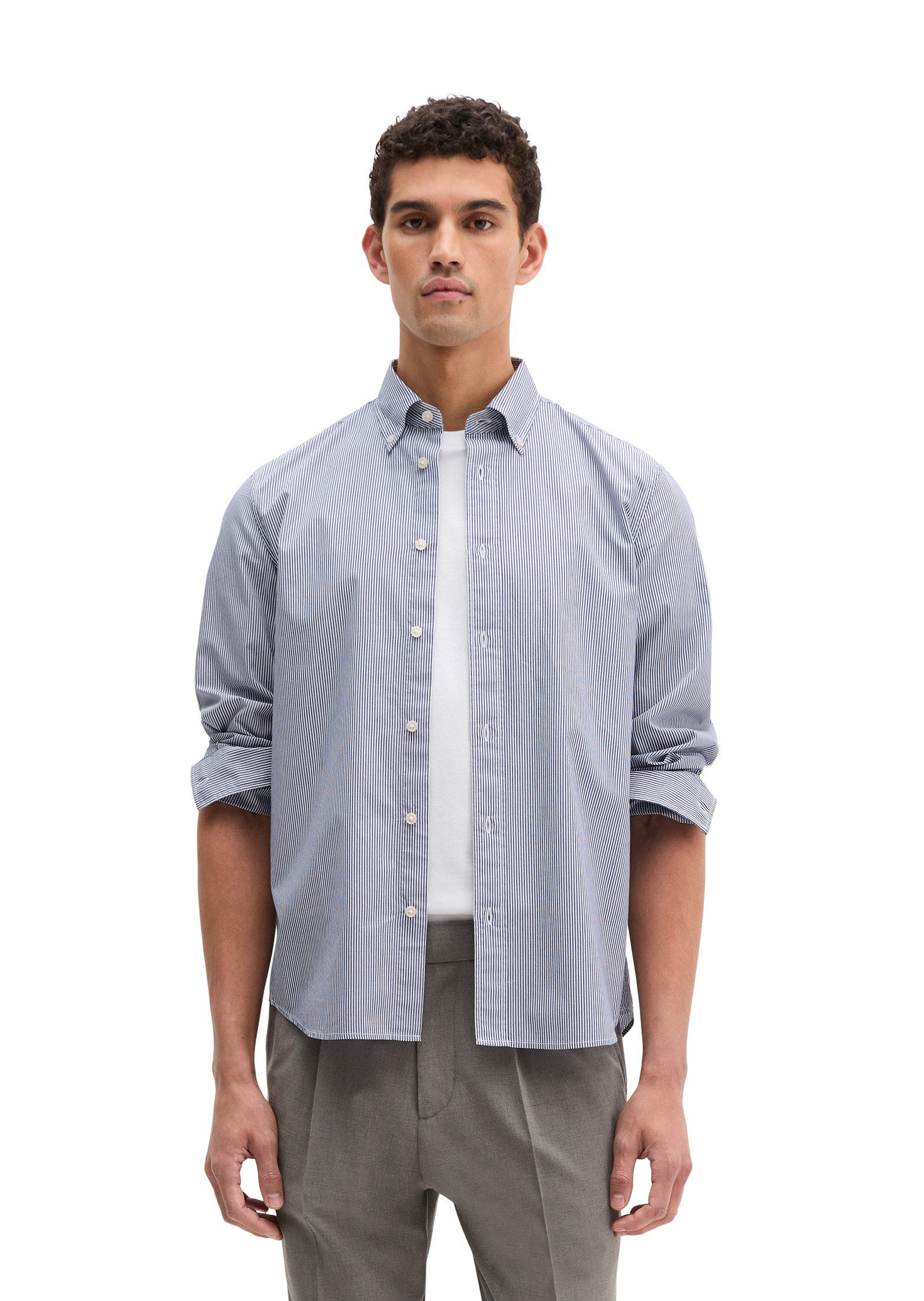 Marc O'Polo Langarmhemd aus Bio-Baumwoll-Popeline