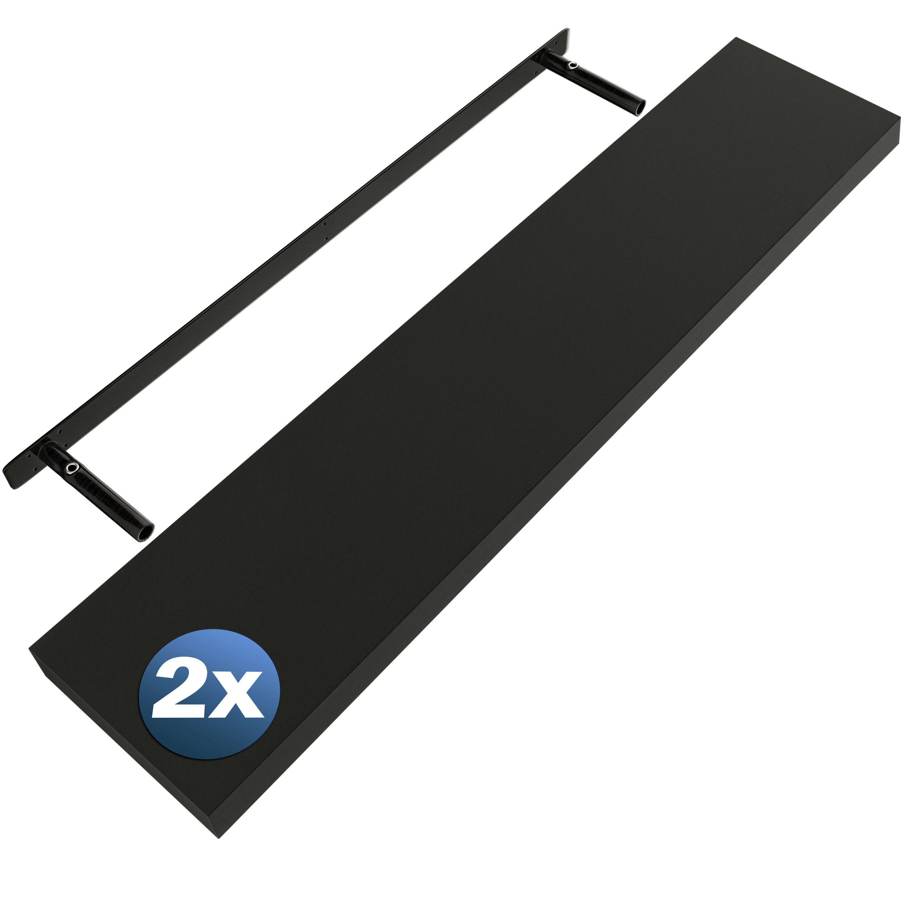 Casaria Wandregal, Schwarz Hängeregal mit Halterung 15kg Tragkraft Küche Ma günstig online kaufen