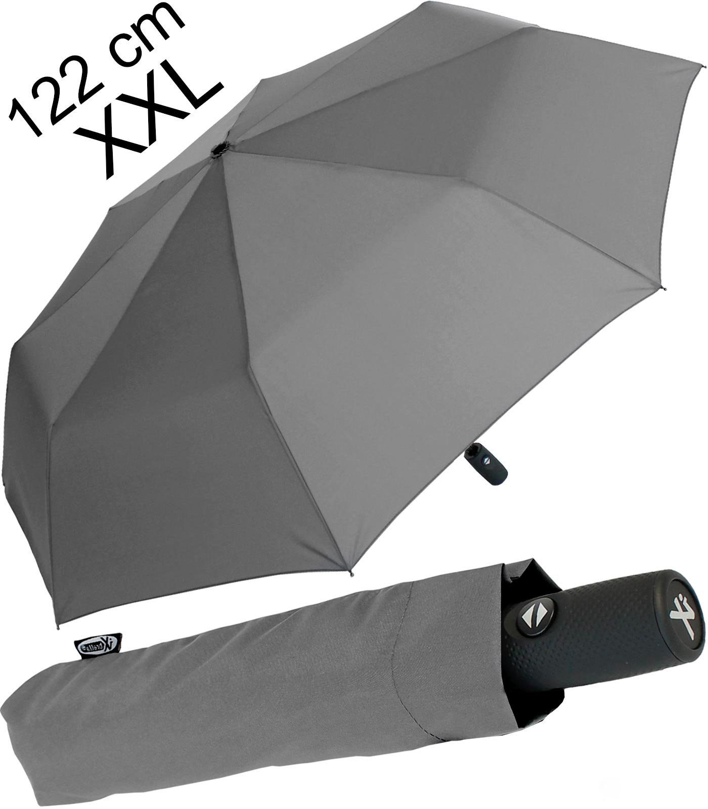 iX-brella Taschenregenschirm XXL Damen-Herren Schirm 122cm mit Auf-Zu-Automatik, riesig