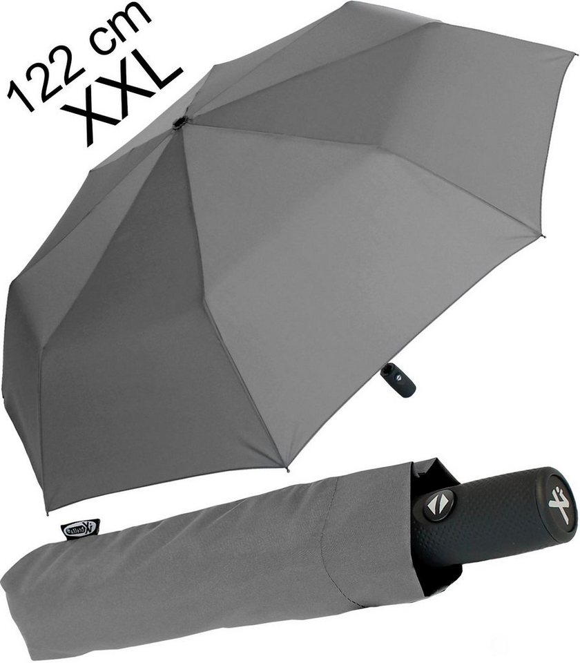 iX-brella Taschenregenschirm XXL Damen-Herren Schirm 122cm mit Auf-Zu-Automatik, riesig