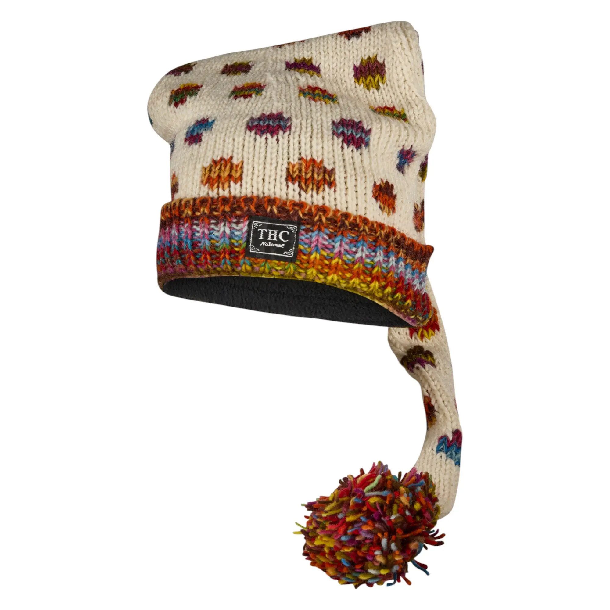 THC Natural Line Strickmütze THC Schafwoll Zipfelmütze 840 gepunktet (1 Stüpck, 1-St., 1 Stück) Innenfutter: Fleece