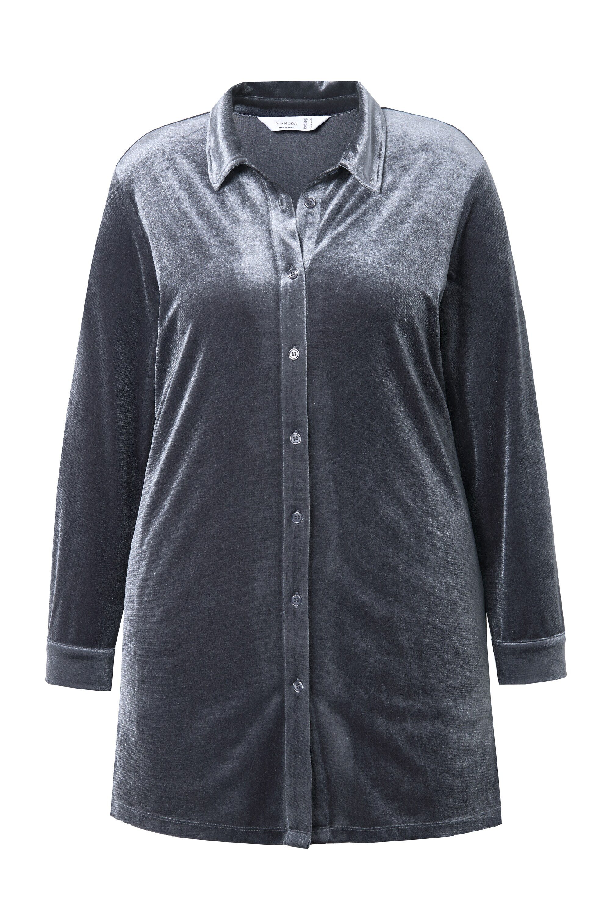 MIAMODA Longbluse Samtbluse längere A-Linie Langarm günstig online kaufen