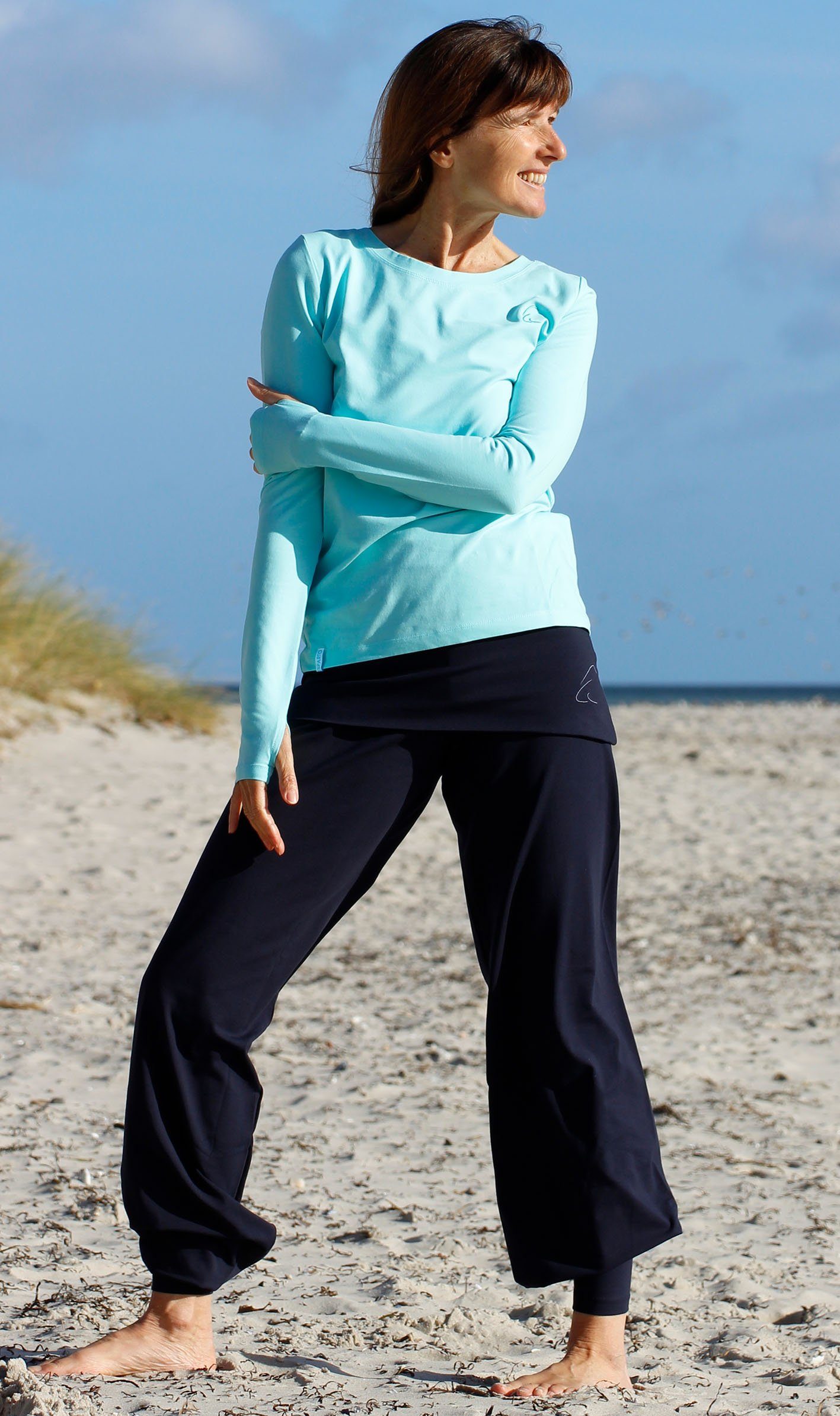 ESPARTO Yogashirt Langarmshirt Vicitra Ärmel mt Daumenloch