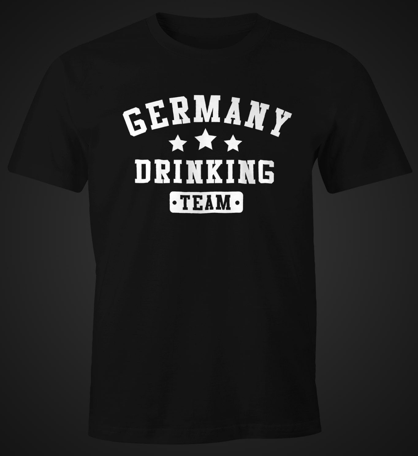 schwarz Fun-Shirt Bier mit Herren Germany T-Shirt Moonworks® Team Print Print-Shirt Drinking MoonWorks