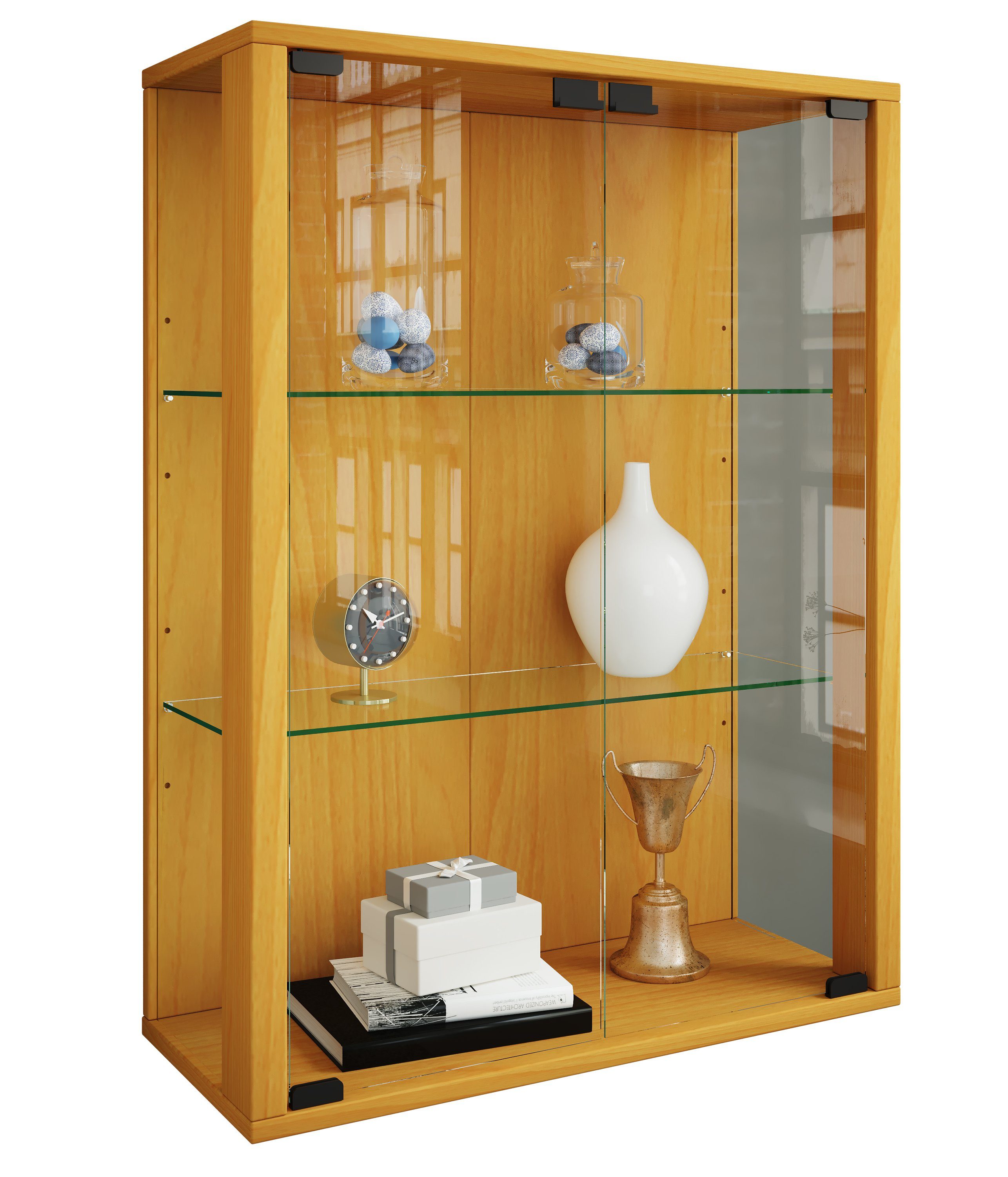 VCM Hängevitrine Udina B. 60 x T. 25 x H. 80 cm Präsentation und Aufbewahrung von Sammlerstücken, Wohnzimmer oder Büro