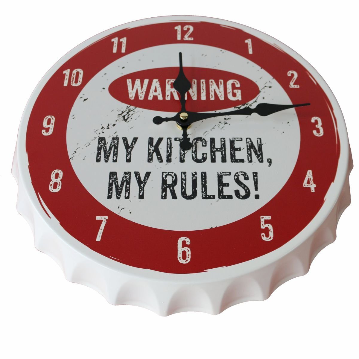 Contento Wanduhr 440s Wanduhr CROWNS MY KITCHEN MY RULES! Metall