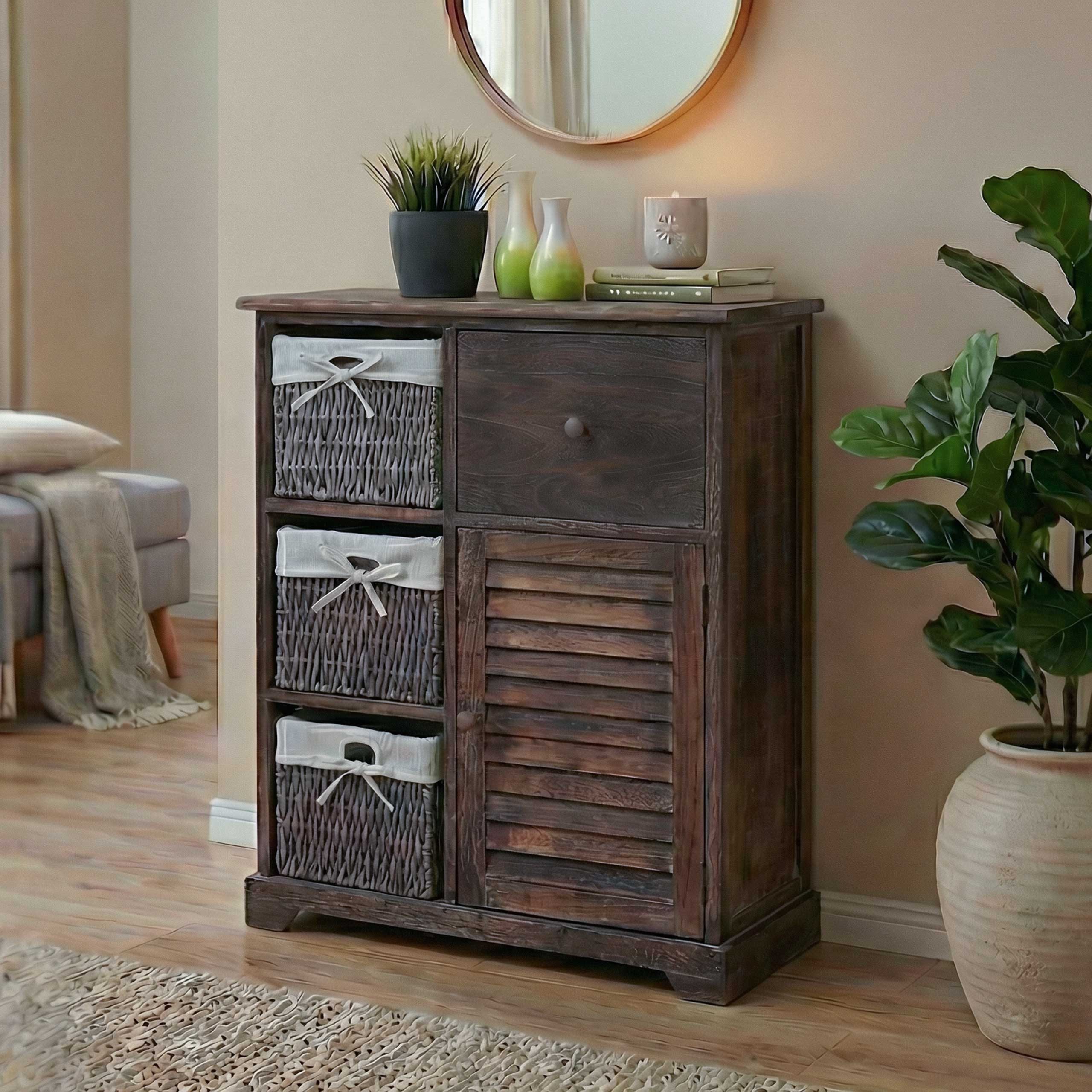 MCW Kommode MCW-H21, Gebürstete Oberfläche, Kein Aufbau notwendig, Stoffbezug abnehmbar