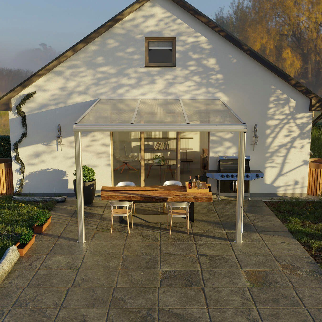Beckmann Terrassendach Exklusiv Gr. 5, BxT: 307x321,7 cm, Bedachung Doppelstegplatten