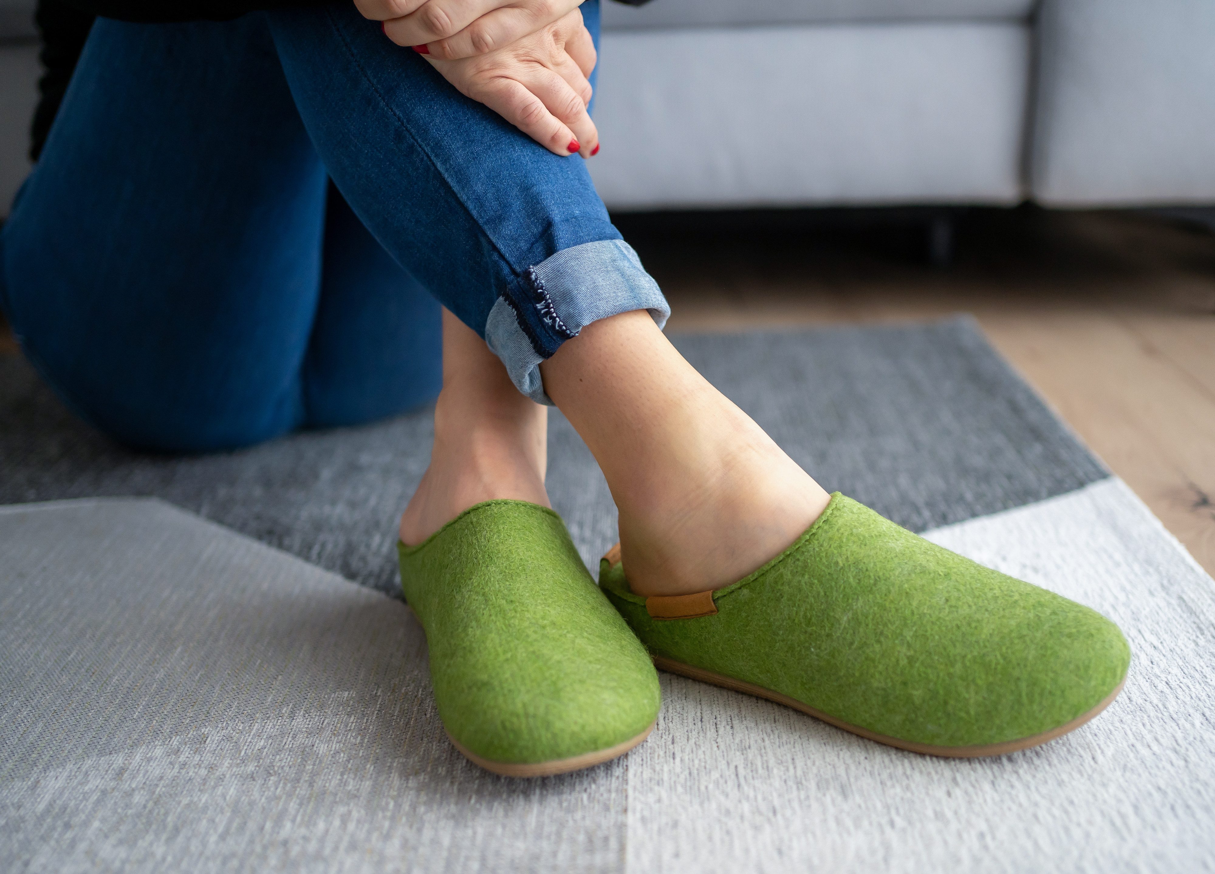 Damen Filz-Clogs Ellen mit hohem Schurwollanteil Hausschuh