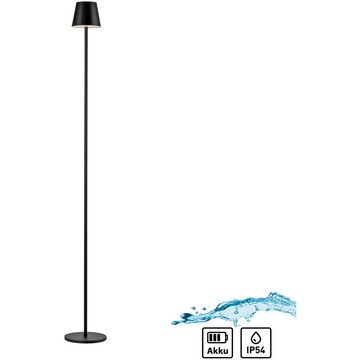 click-licht LED Außen-Stehlampe LED Akku Stehleuchte Euria in Schwarz 2x 1,25W 220lm IP54, keine Angabe, Leuchtmittel enthalten: Ja, fest verbaut, LED, warmweiss, Stehlampe, Standlampe
