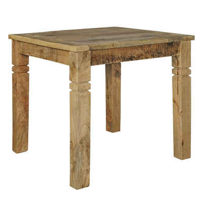 Wohnling Esstisch WL5.077 (80x80x76 cm Mango Massivholz Quadratisch Rustikal), Kleiner Esszimmertisch, Küchentisch Holztisch