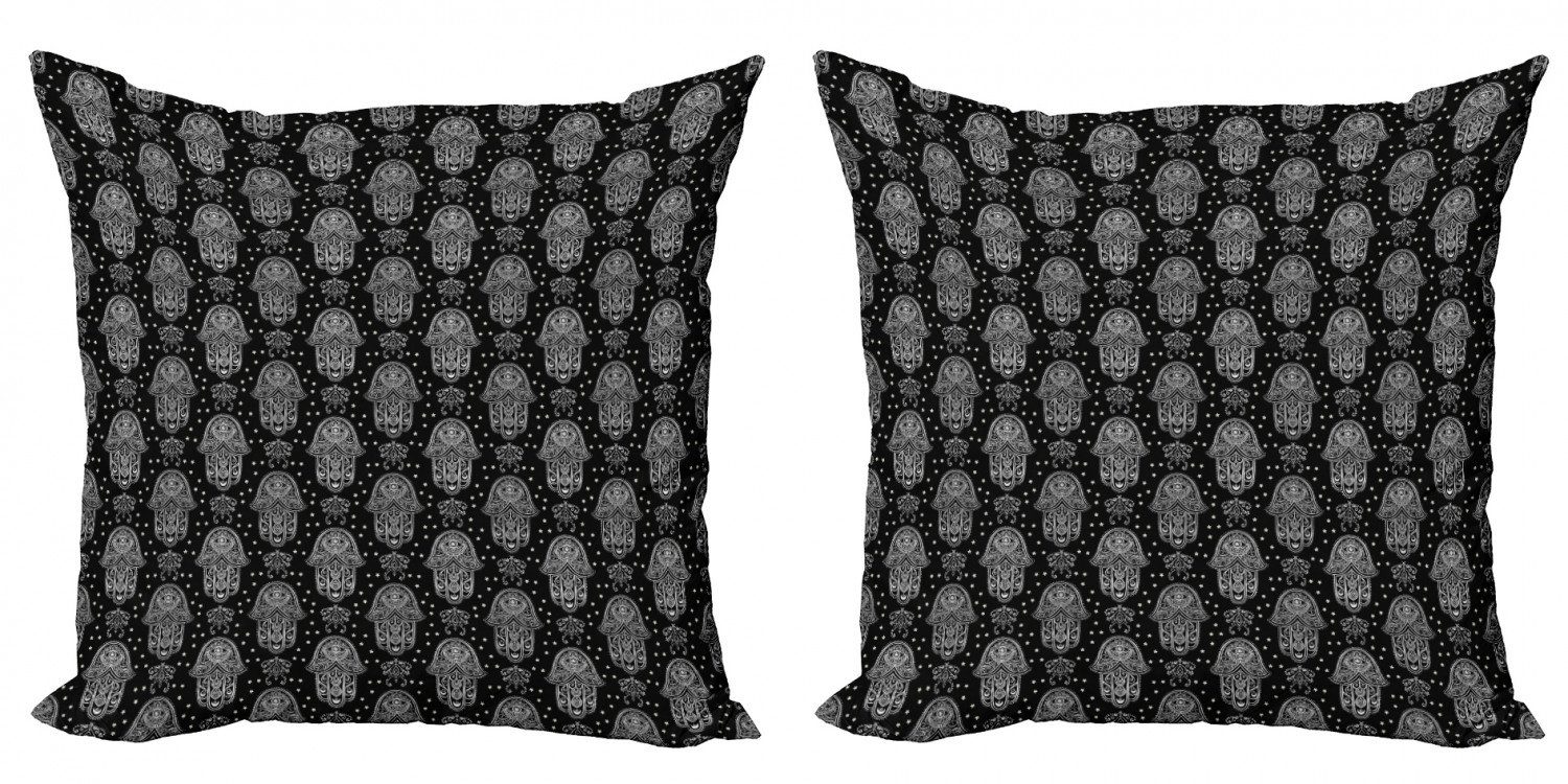 Kissenbezüge Modern Accent Doppelseitiger Digitaldruck, Abakuhaus (2 Stück), Schwarz und weiß Alles sehende Auge
