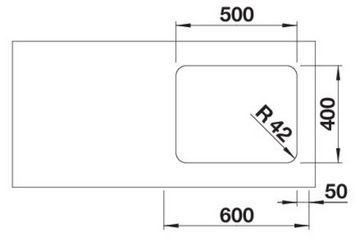 Blanco Edelstahlspüle SOLIS 500-U, eckig, 44/54 cm, (1 St), zum wechselseitigen Einbau geeignet