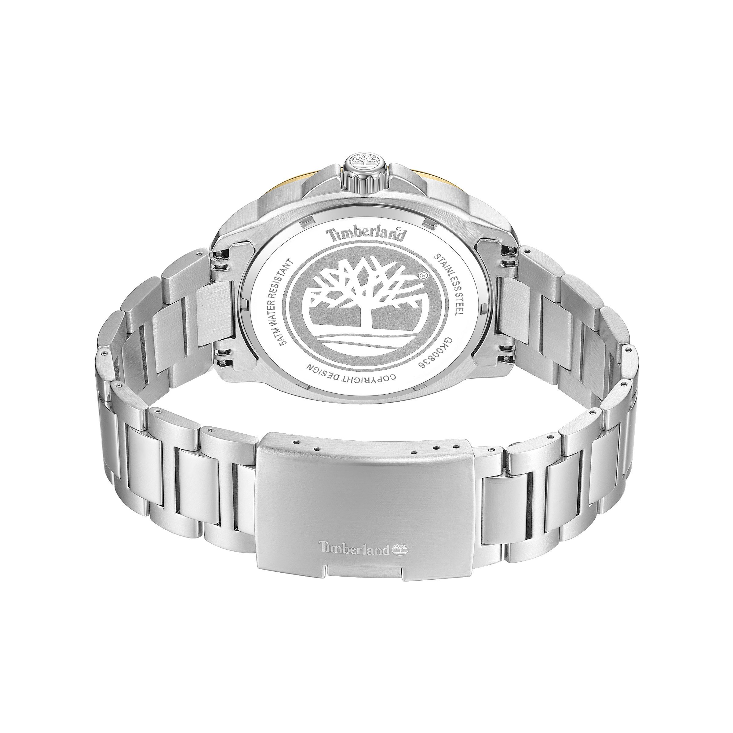 Timberland Quarzuhr Swansey TDWGK0083601, Armbanduhr, Herrenuhr, Edelstahlarmband, analog, Dualzeit