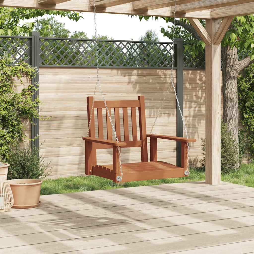 vidaXL Hollywoodschaukel Garten-Hängestuhl mit Metallketten Braun Massivholz Tanne, 1 tlg.