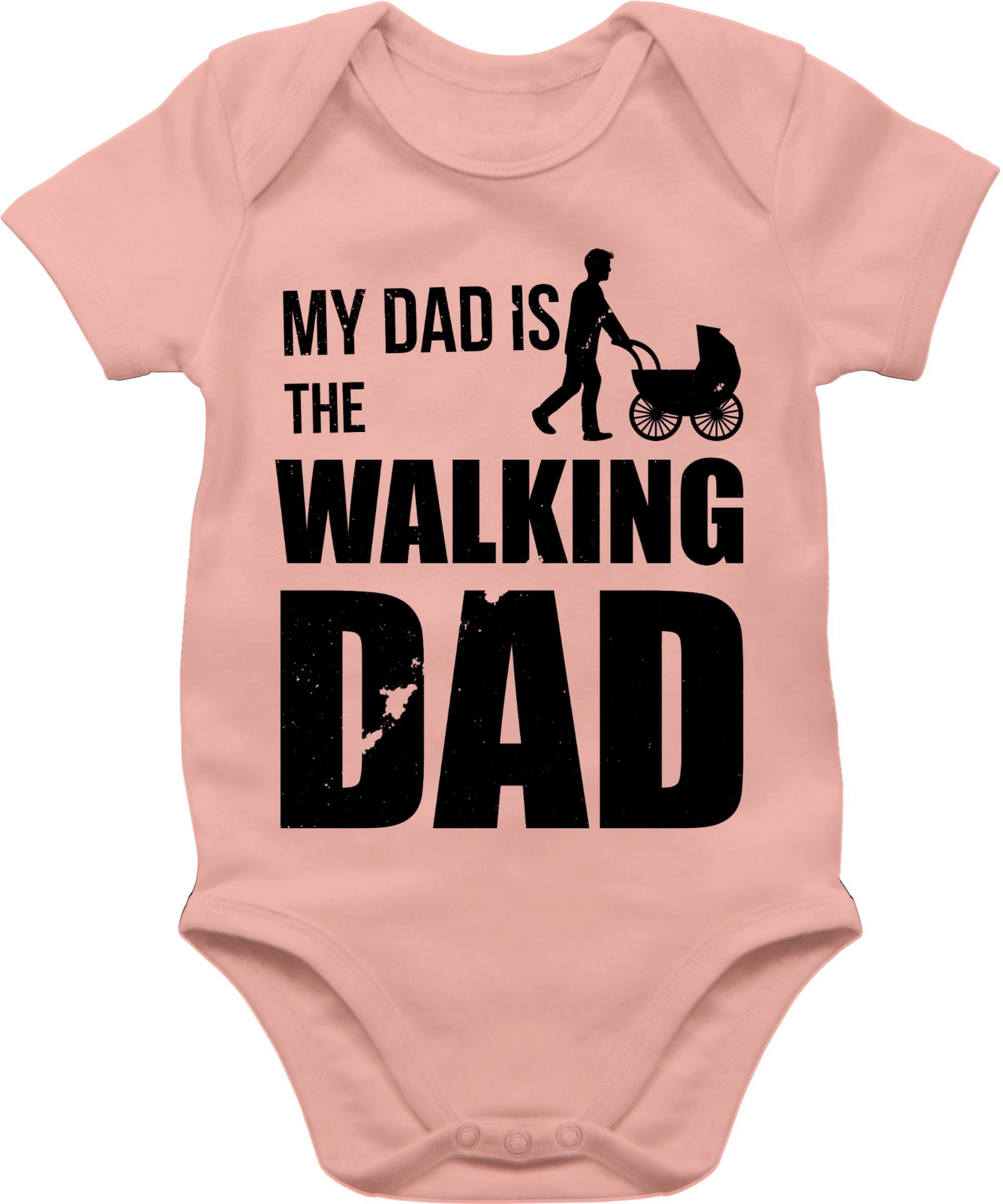 Shirtracer Shirtbody My the 2 Baby Babyrosa Vatertag is Dad Geschenk Dad Walking