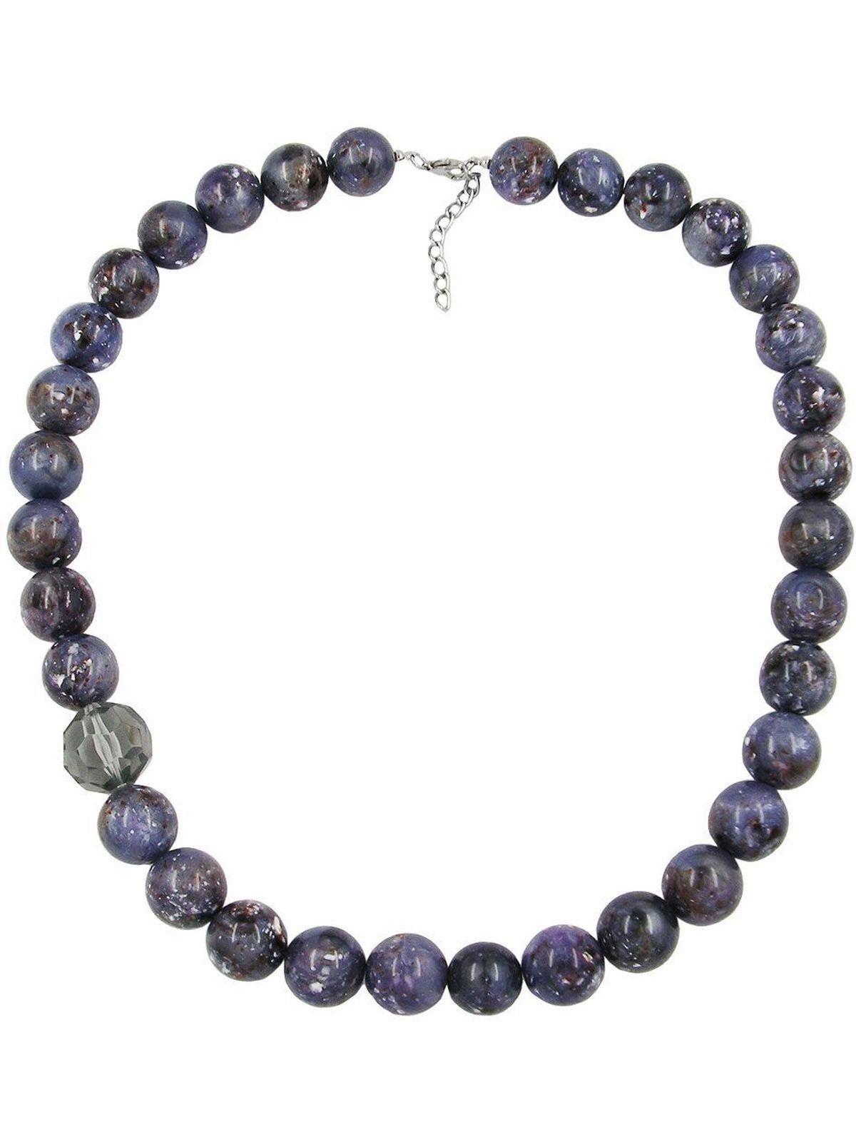 Gallay Perlenkette Kette Perlen 18mm lila-grau-weiß (1-tlg)
