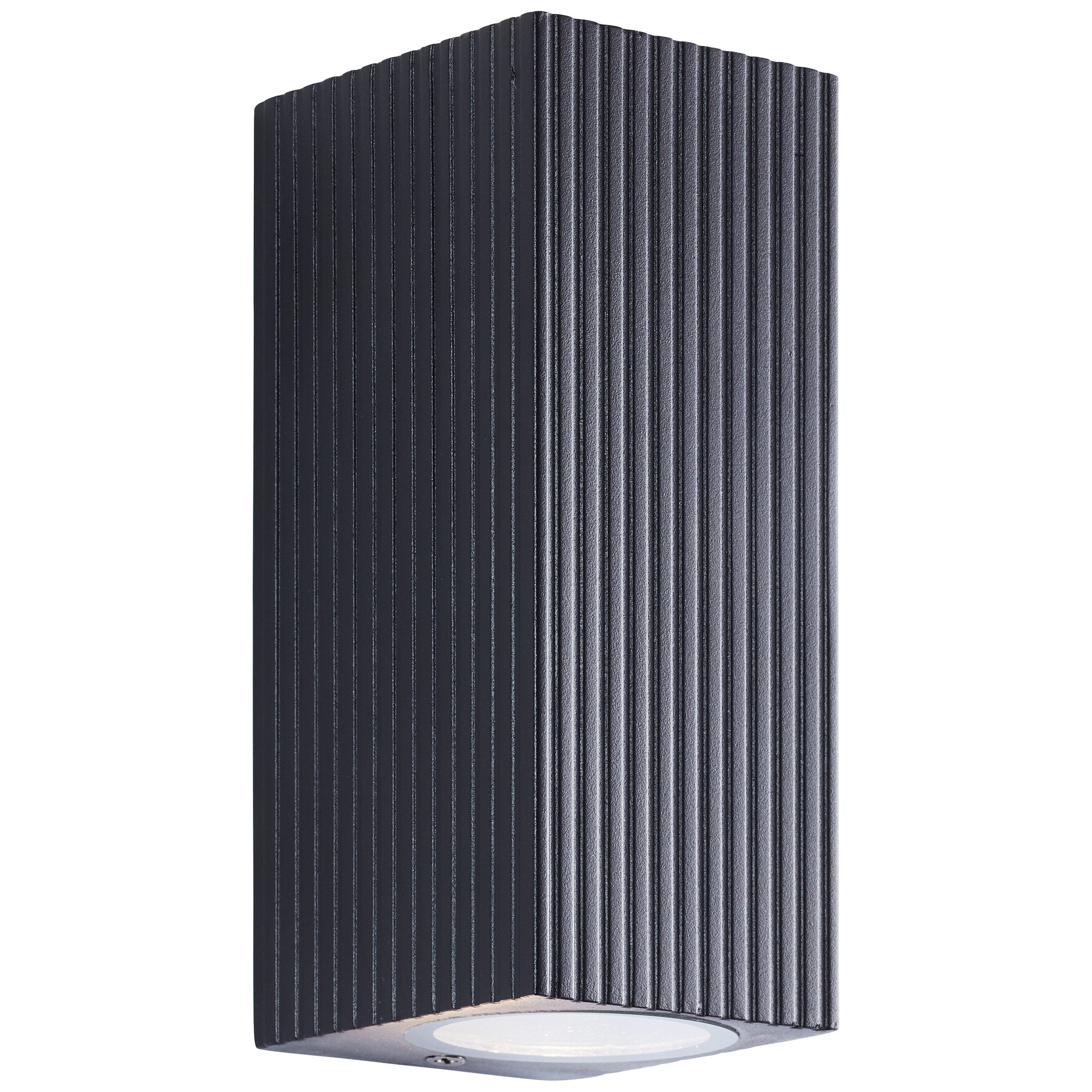 Brilliant Außen-Wandleuchte Jelani, Dimmfunktion, Ohne Leuchtmittel, Außenlampe, 2 x GU10, 16,5 x 7 x 8 cm, Up & Down Light, schwarz