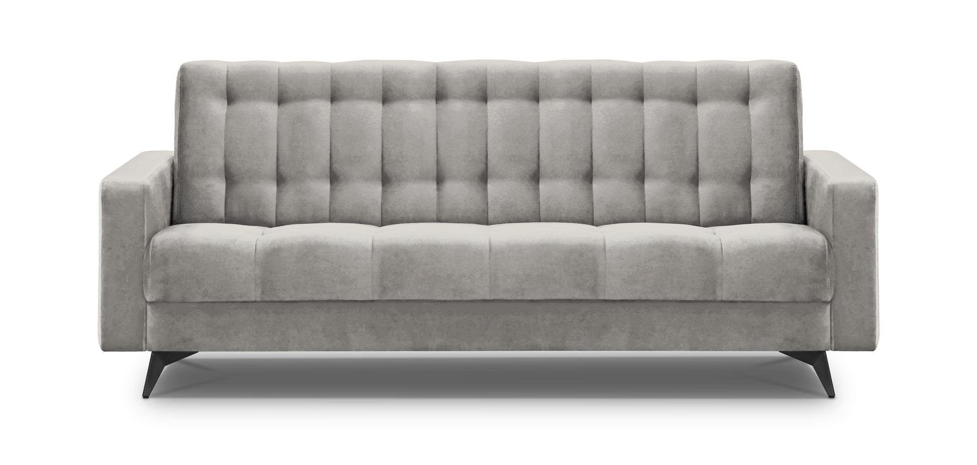 Velour, Beautysofa Sofa Beige Schlafsofa BIS, Schlaffunktion, Bettkasten, Couch Wohnzimmer, GRETA für Polstersofa