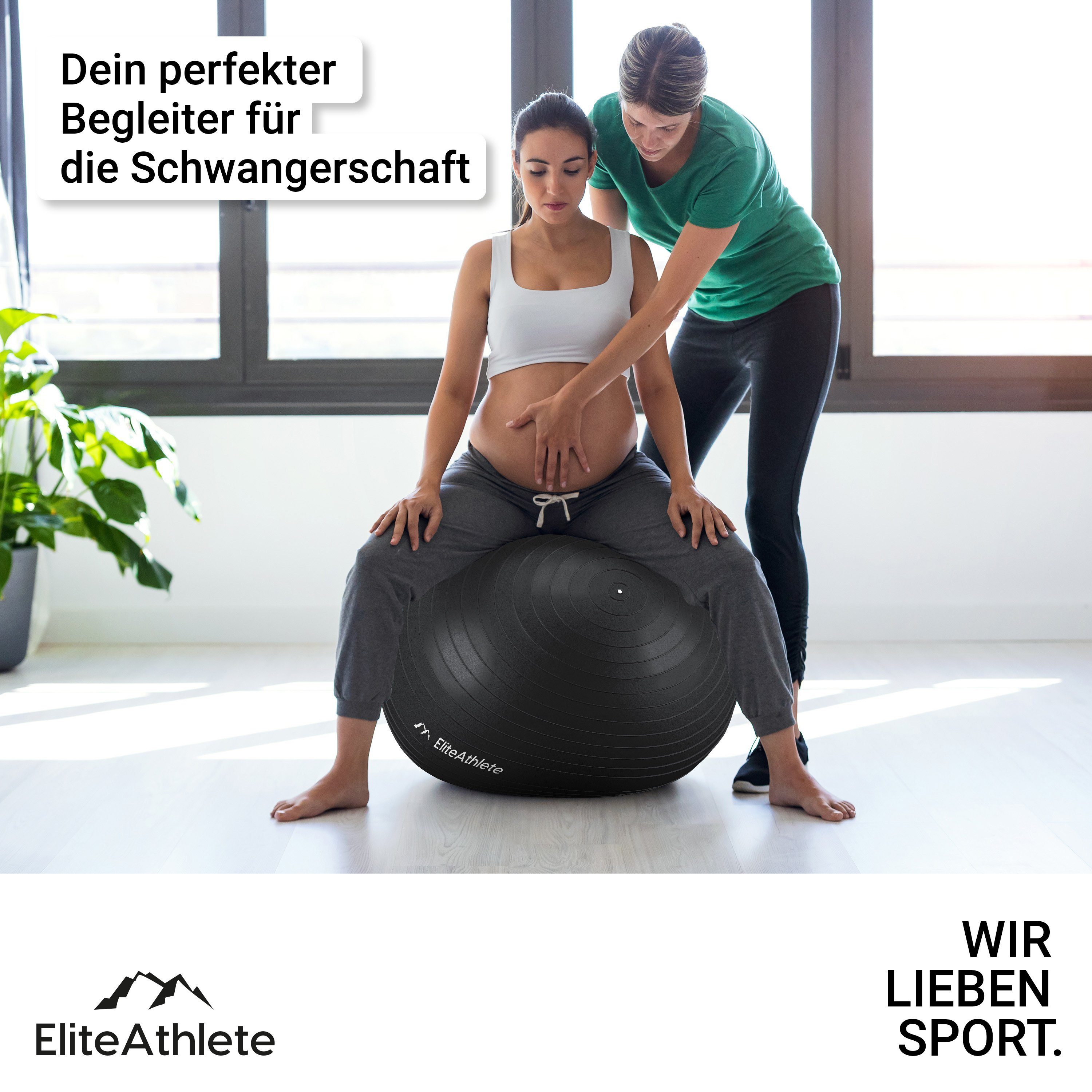 EliteAthlete Gymnastikball Gymnastikball Sitzball Büro ergonomisch - Fitness Yoga Schwangerschaft – Bild 4 von 5