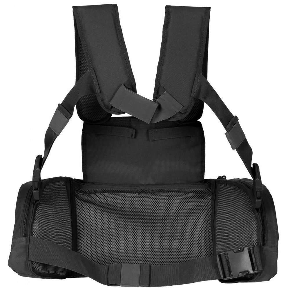 MFH Funktionsweste Professional Chest Rig, Mission, schwarz mit Modularsystem