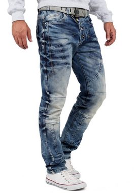 Cipo & Baxx 5-Pocket-Jeans Hose BA-CD346 W36/L34 (1-tlg) Denim mit Verzierungen und Nähten