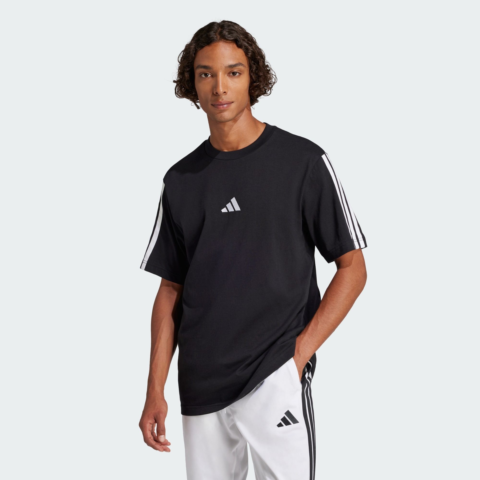 adidas Sportswear Poloshirt ESSENTIALS 3-STREIFEN SINGLE JERSEY T-SHIRT (1- günstig online kaufen